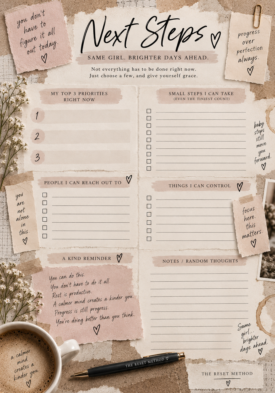 The Brain Dump | Printable & Digital Mental Clutter Workbook