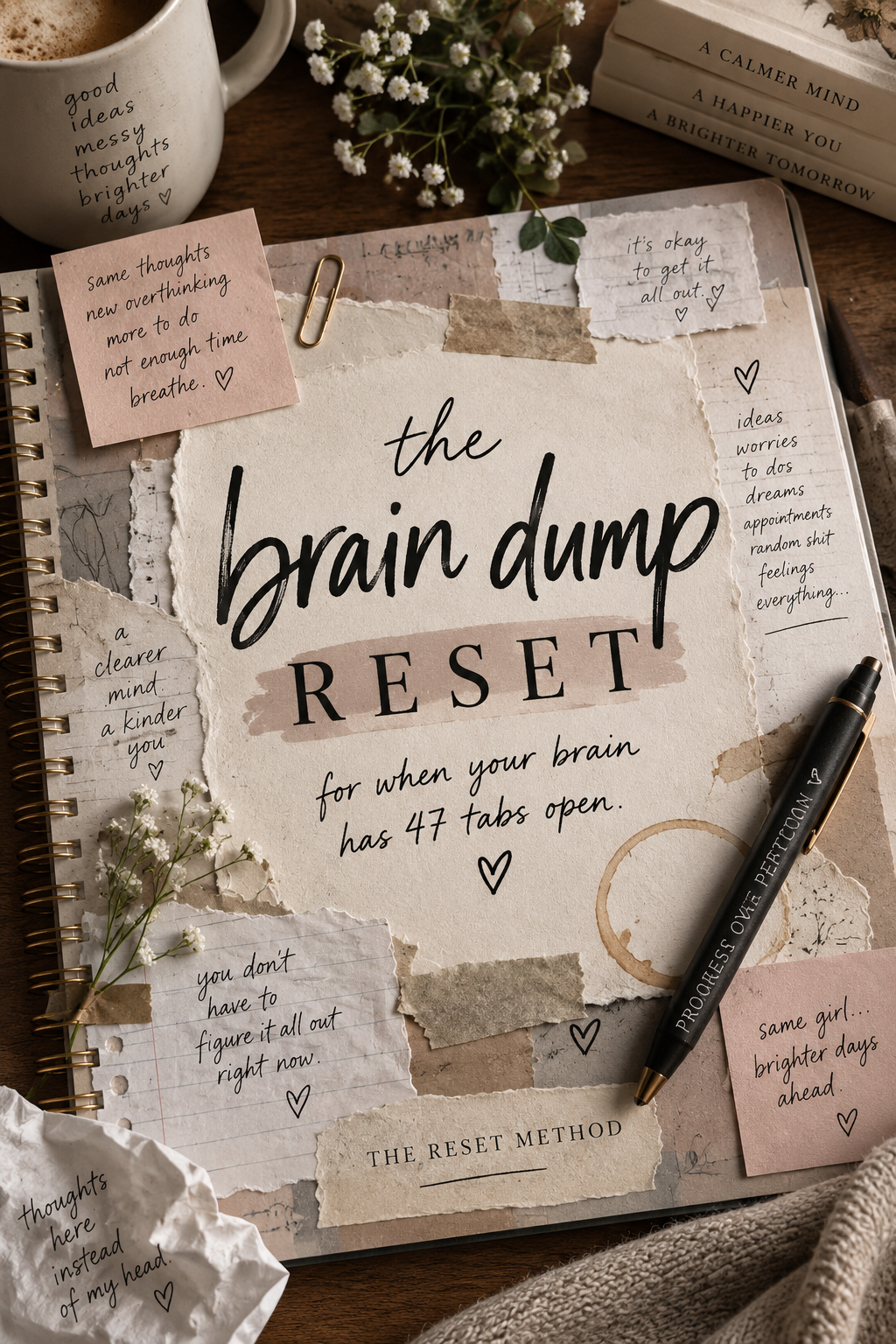 The Brain Dump | Printable & Digital Mental Clutter Workbook