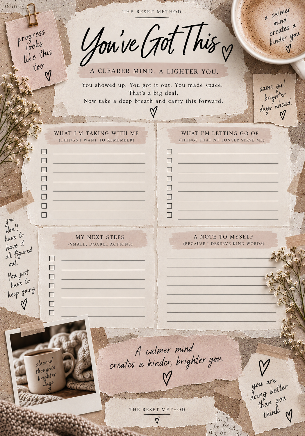The Brain Dump | Printable & Digital Mental Clutter Workbook